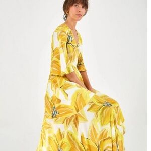 FARM Rio Yellow Floral Maxi Dress
